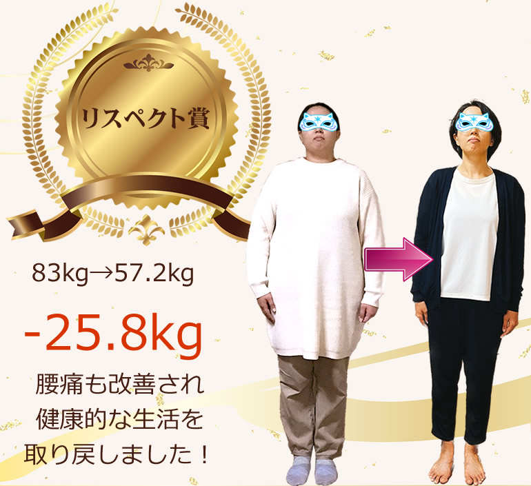 【喜びの声】-25kgのダイエットに成功しました！！